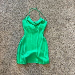 Zara silk cowl neck dress